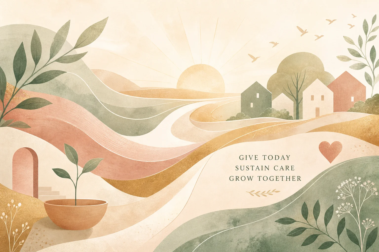 Soft abstract illustration suggesting generosity, continuity, and sustaining community support.